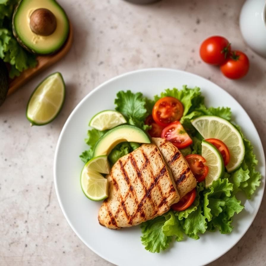Pollo a la plancha con aguacate